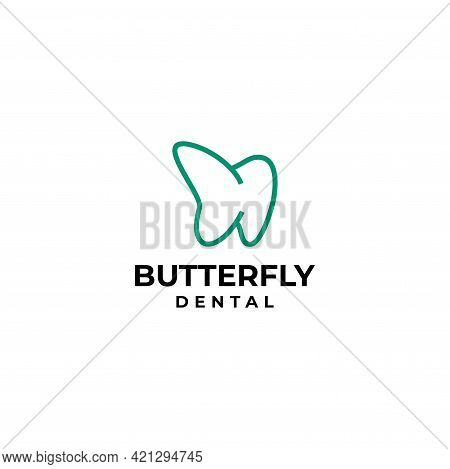 Modern And Unique Logo About The Dentist And Butterfly Wing On The Left.
Eps10, Vector.