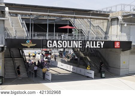Indianapolis - Circa May 2021: Indianapolis Motor Speedway Gasoline Alley. Ims Is Preparing For The 