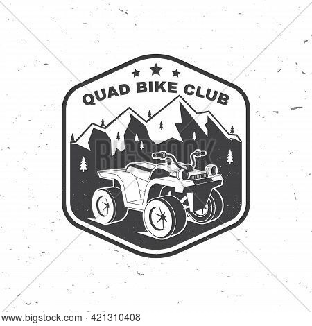 Quad Bike Club. Summer Camp. Vector Illustration Concept For Shirt Or Logo, Print, Stamp Or Tee. Vin
