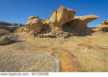 Dramatic Formations On A Sanstone Bluff In El Malpais National Monument In New Mexico