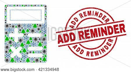 Winter Covid Collage Calculator, And Add Reminder Red Round Stamp Seal. Collage Calculator Is Formed