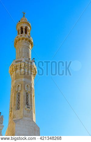 Minaret Of Central Mosque In El Dahar District Of Hurghada City, Egypt