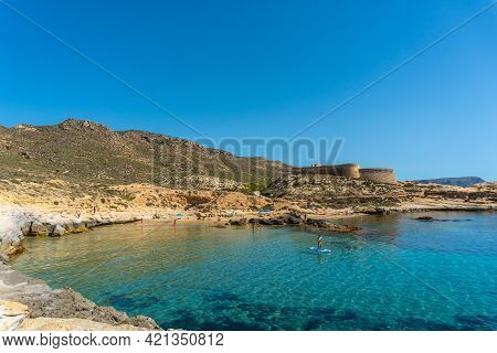 El Playazo De Rodalquilar In Cabo De Gata On A Beautiful Summer Day, Almería. Mediterranean Sea, Spa