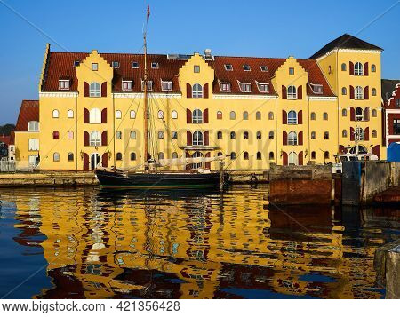 Colorful Old Traditional Style City Urban Houses Svendborg Denmark