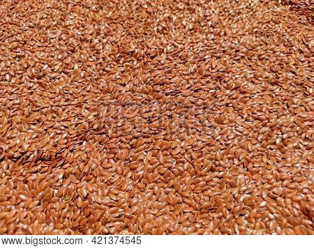 Brown Flax Seed Or Alasi Beej Healthy Used For Diet Linseed Background