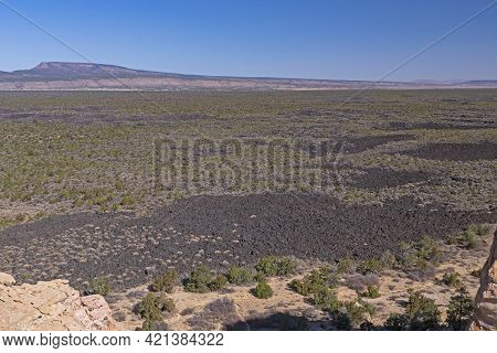 Lava Plain In The Desert At El Malpais National Monument In New Mexico