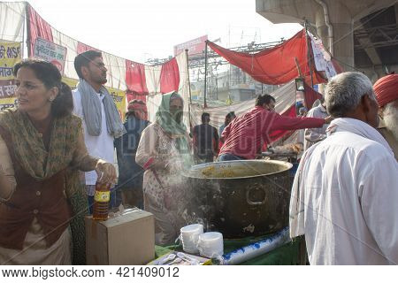 New Delhi, India - December 07, 2020 : Farmers Are Protesting Against The New Farm Laws In India, Fa