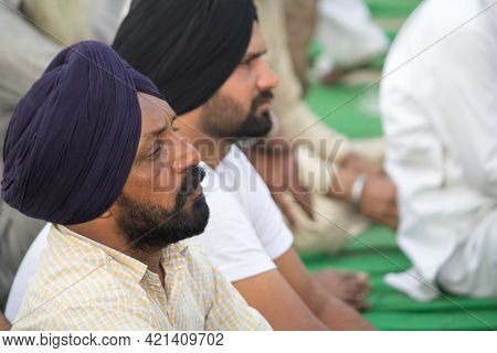 New Delhi, India - December 07, 2020 : Farmers Are Protesting Against The New Farm Laws In India, Fa