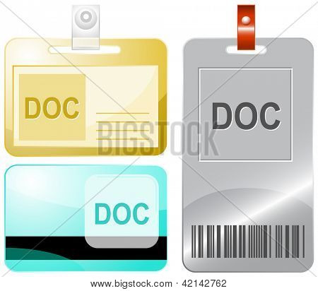 Doc Id cards. Illustrazione di raster.