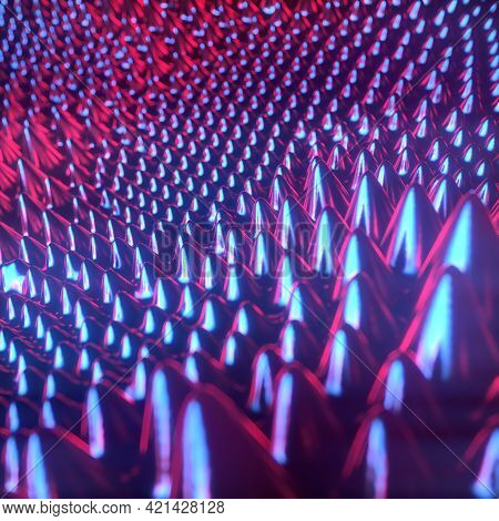 Abstract Multi Colored Ferromagnetic Fluid. Liquid Ripple Substance With Depth Of Field. Modern Nano
