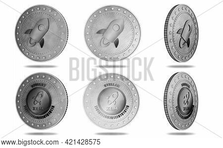 Stellar Xlm Cryptocurrency Symbol Golden Coin Illustration