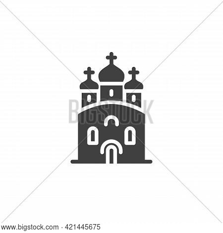 Church With Domes Vector Icon. Filled Flat Sign For Mobile Concept And Web Design. Athedral Church G