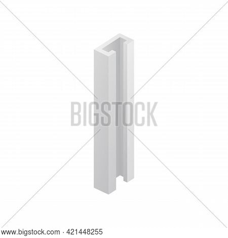 Metal Beam For Building, Steel Construction Material A Vector 3d Illustration.