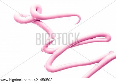 Blush Pink Beauty Cosmetic Texture Isolated On White Background, Smudged Makeup Emulsion Cream Smear