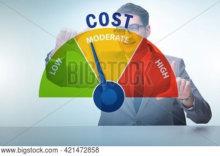 Businessman in cost management concept