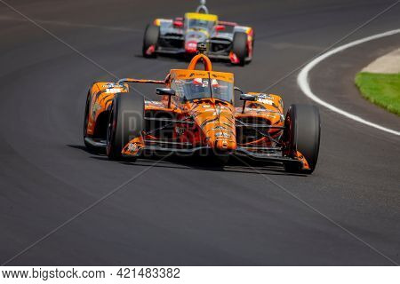 May 20, 2021 - Indianapolis, Indiana, USA: FELIX ROSENQVIST (7) of Varnamo, Sweden practices for the 105th Running Of The Indianapolis 500 at the Indianapolis Motor Speedway in Indianapolis, Indiana.