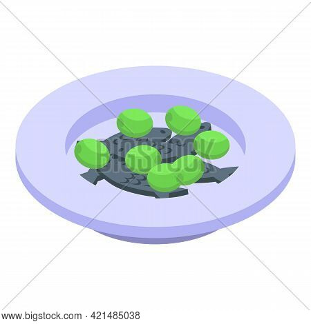 Bar Counter Fish Olives Icon. Isometric Of Bar Counter Fish Olives Vector Icon For Web Design Isolat