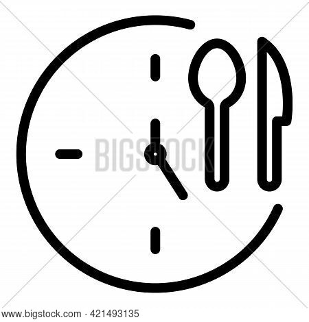 Lunch Time Icon. Outline Lunch Time Vector Icon For Web Design Isolated On White Background