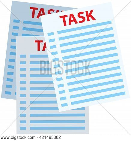 To Do List Or Check List Isolated On White Background. Paper Sheets With Tasks For Doing At Work. Li