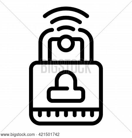 Smart Lock Icon. Outline Smart Lock Vector Icon For Web Design Isolated On White Background