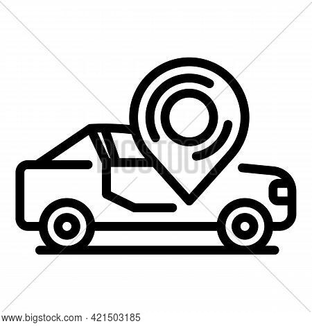 Sensor Driving Car Icon. Outline Sensor Driving Car Vector Icon For Web Design Isolated On White Bac