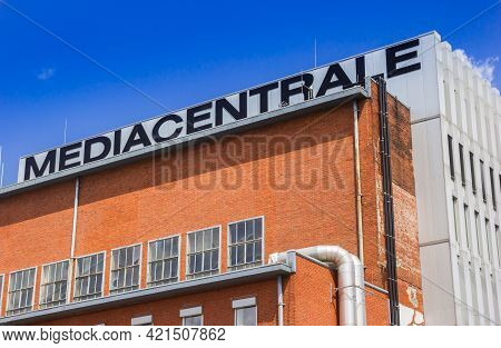 Groningen, Netherlands - May 20, 2021: Building Name On The Former Energy Plant Mediacentrale In Gro