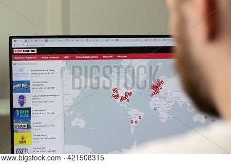 New York, Usa - 1 May 2021: Live Nation Livenation Company Website On Screen, Illustrative Editorial