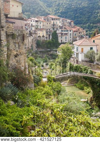 View Of The Rocchetta Nervina Sitano Village Within The Liguria Region - Italy