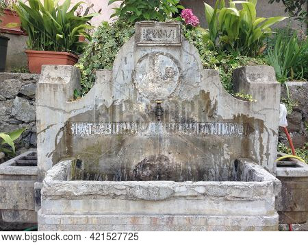 A Stone Fountain At Rocchetta Nervina, Liguria - Italy