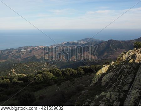 Landscape Of The Catalan Coastline From The Massane Tower In South Of France