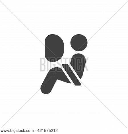 Car Airbag Vector Icon. Filled Flat Sign For Mobile Concept And Web Design. Airbag Indicator Glyph I