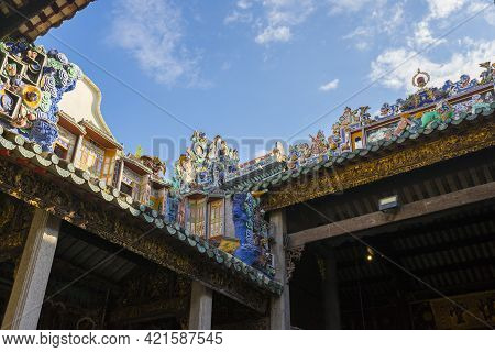 Penang, Malaysia - February 13,2019 : The Ancestral Hall Of Pinang Peranakan Mansion In Penang, Mala