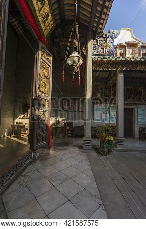 Penang, Malaysia - February 13,2019 : The Ancestral Hall Of Pinang Peranakan Mansion In Penang, Mala