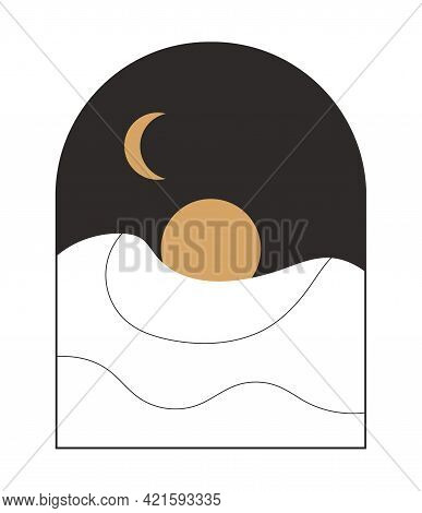 Moroccan Stairs, Arch, Walls, Arc Vector Icon. Architecture Elements Boho