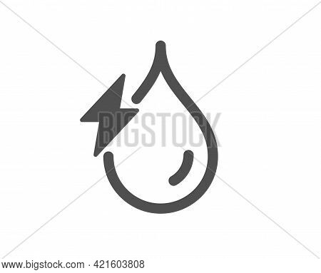 Hydroelectricity Simple Icon. Hydroelectric Energy Type Sign. Water Power Symbol. Classic Flat Style