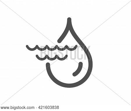 Hydroelectricity Simple Icon. Hydroelectric Energy Type Sign. Water Waves Power Symbol. Classic Flat