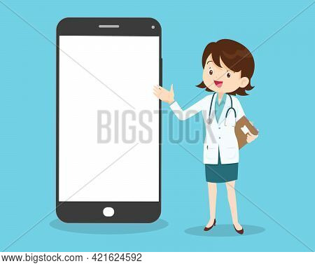 Online Medical Emergency Consultation Service, Tele Medicine. Doctor Chatting With Patient In App Me