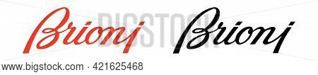 Brioni. Logo Popular Clothing Brand. Brioni Famous Emblem. Vector, Icon. Zaporizhzhia, Ukraine - May