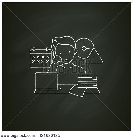 Delaying Deadlines Chalk Icon.schedule Gets Out. Task Execution Delay.postpone Unpleasant Tasks For 