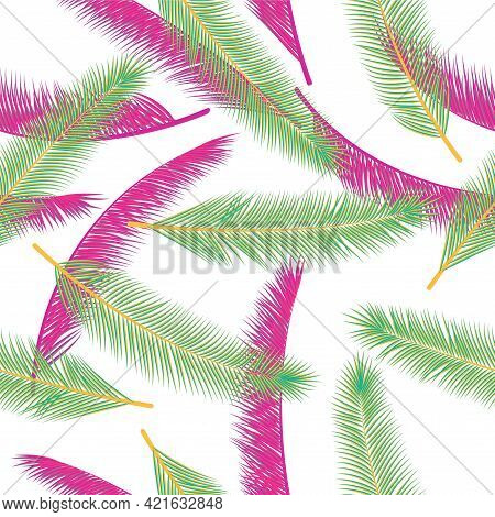 Organic Feather Fluff Vector Pattern. Pretty Wrapping Paper. Tribal Boho Feather Fluff Wallpaper Sea