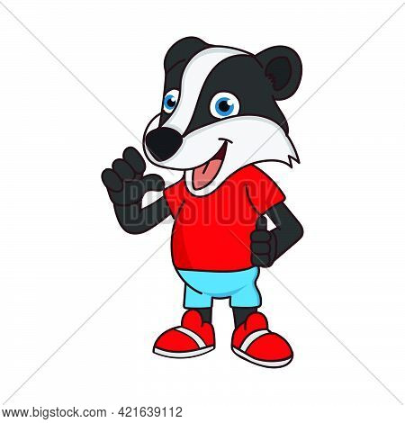 Mascot, Cartoon Character, Illustration Of A Skunk Pointing At Itself