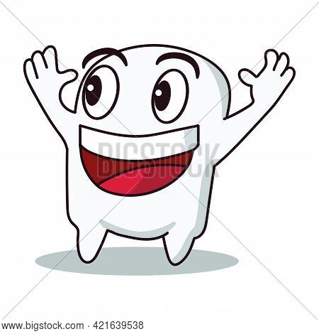 Illustration Of A Cute Tooth Mascot Cartoon Character Who Is Happy