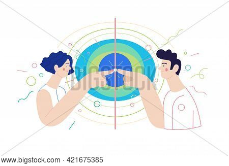 Business Topics - The Connections. Modern Flat Vector