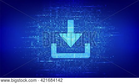 Download Icon Made With Binary Code. Download Cloed Data Storage. Install Symbol. Digital Binary Dat