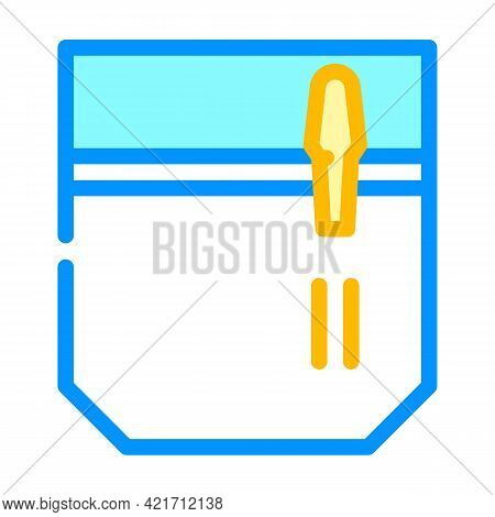 Pencil And Pen Carrying Pocket Color Icon Vector. Pencil And Pen Carrying Pocket Sign. Isolated Symb