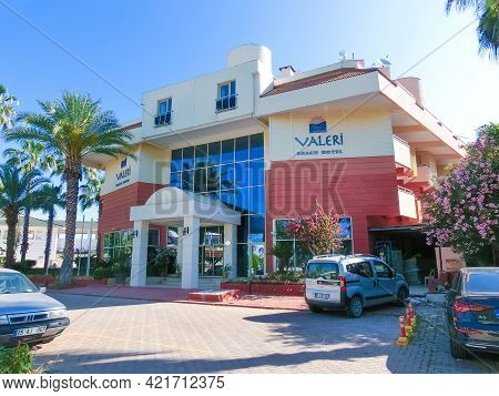 Kemer, Antalya, Turkey - May 11, 2021: Valeri Beach 3 Star Hotel At Kemer, Antalya