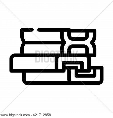 Support Structures, Beams And Channels Building Material Line Icon Vector. Support Structures, Beams