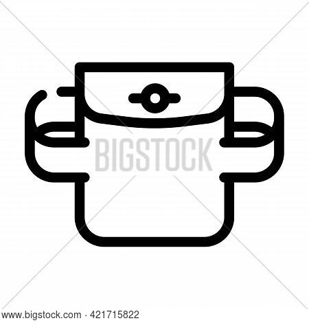 Elastic Pocket Line Icon Vector. Elastic Pocket Sign. Isolated Contour Symbol Black Illustration