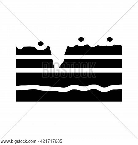 Crack In Paintwork Glyph Icon Vector. Crack In Paintwork Sign. Isolated Contour Symbol Black Illustr