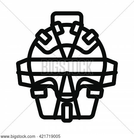 Baseball Face Protector Icon. Editable Bold Outline Design. Vector Illustration.